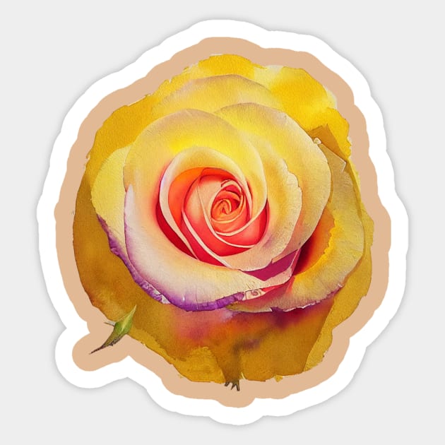 Yellow Colorful Rose Sticker by fistikci